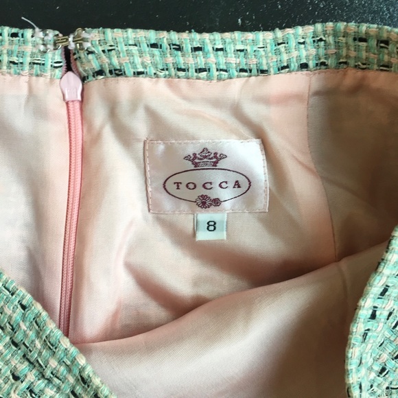 Tocca | 4 | Tweed Pencil Skirt Mint Green Pink - Picture 2 of 5